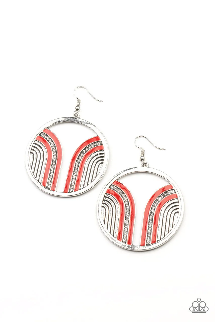 Delightfully Deco Red Paparazzi Earrings