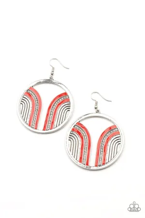 Delightfully Deco Red Paparazzi Earrings