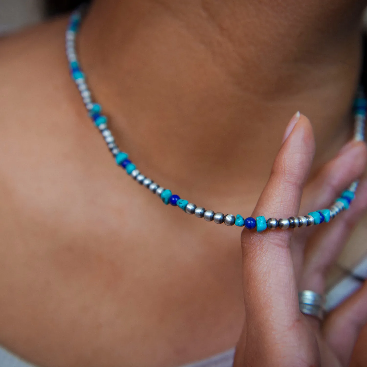 Desert Blossom: Lapis Wellspring Necklace (4mm)