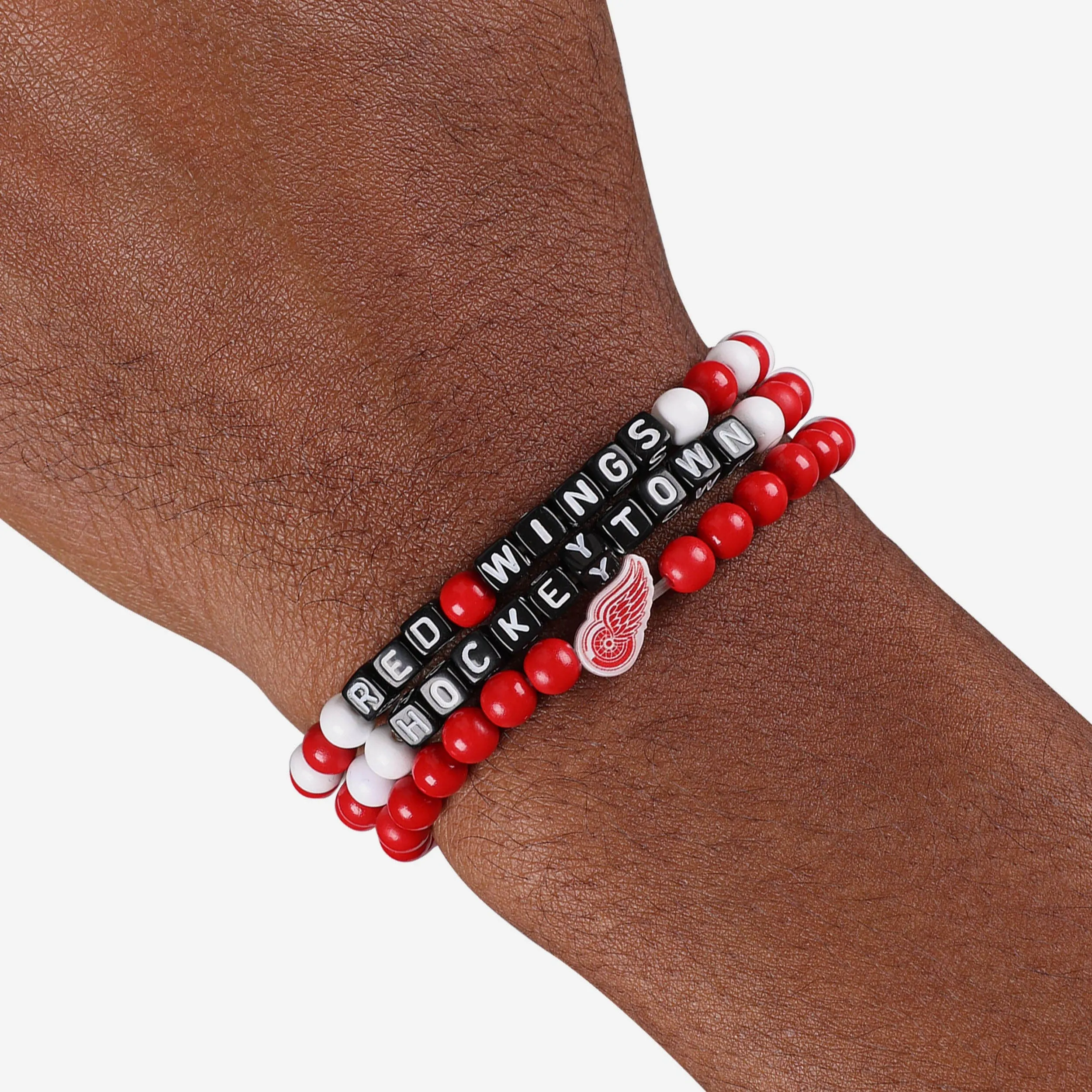 Detroit Red Wings 3 Pack Beaded Friendship Bracelet
