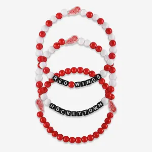 Detroit Red Wings 3 Pack Beaded Friendship Bracelet