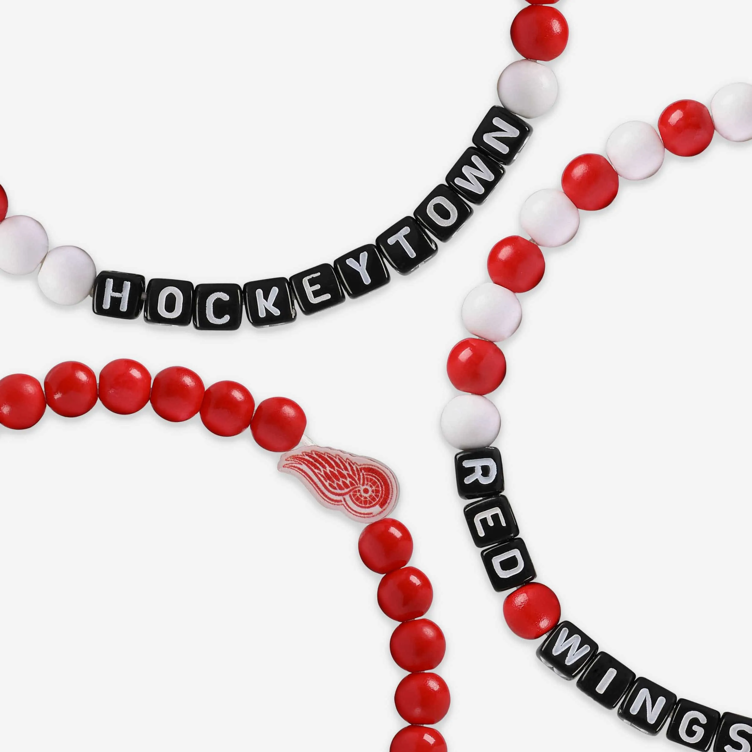 Detroit Red Wings 3 Pack Beaded Friendship Bracelet