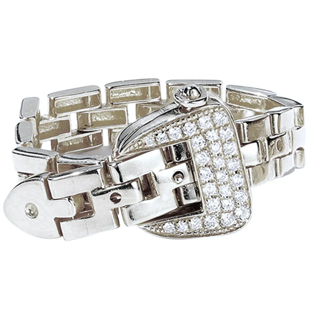 Diamond Adjustable Buckle Belt Ring