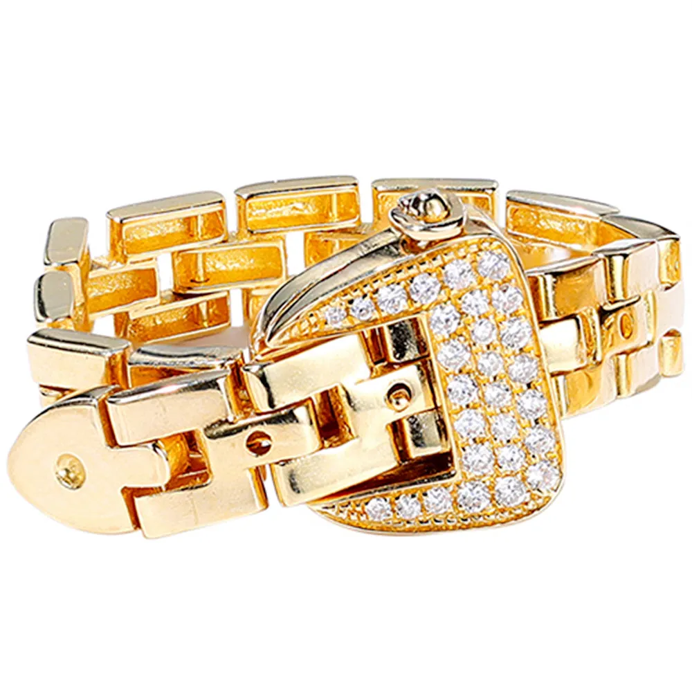 Diamond Adjustable Buckle Belt Ring