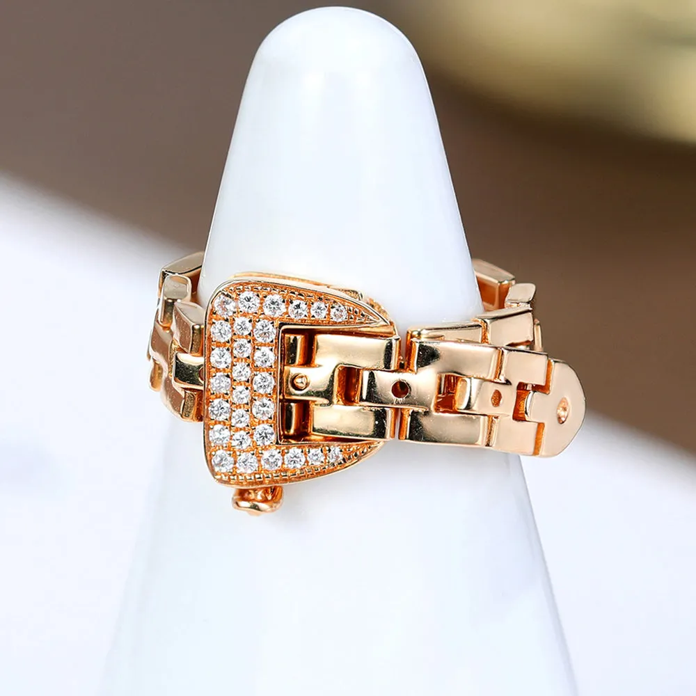 Diamond Adjustable Buckle Belt Ring