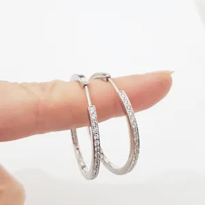 Diamond Hoop Gold Earrings