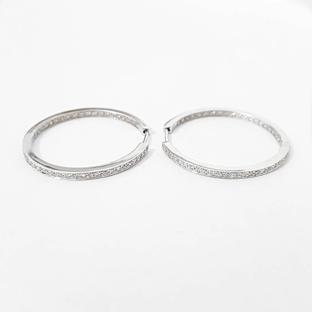 Diamond Hoop Gold Earrings