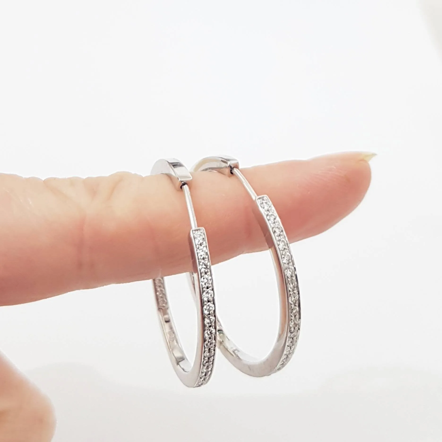 Diamond Hoop Gold Earrings