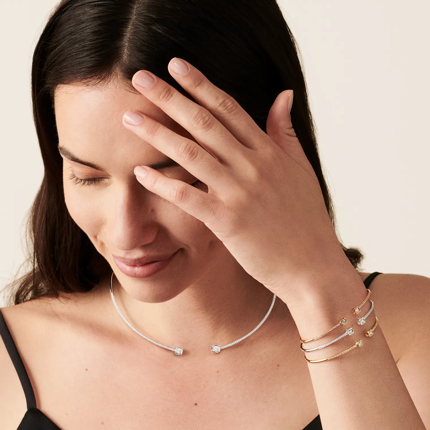 Dinh Van Le Cube Diamant Medium Cuff