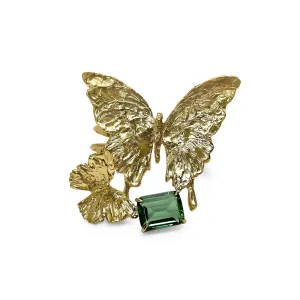 Double Butterfly Cuff in Green Quartz