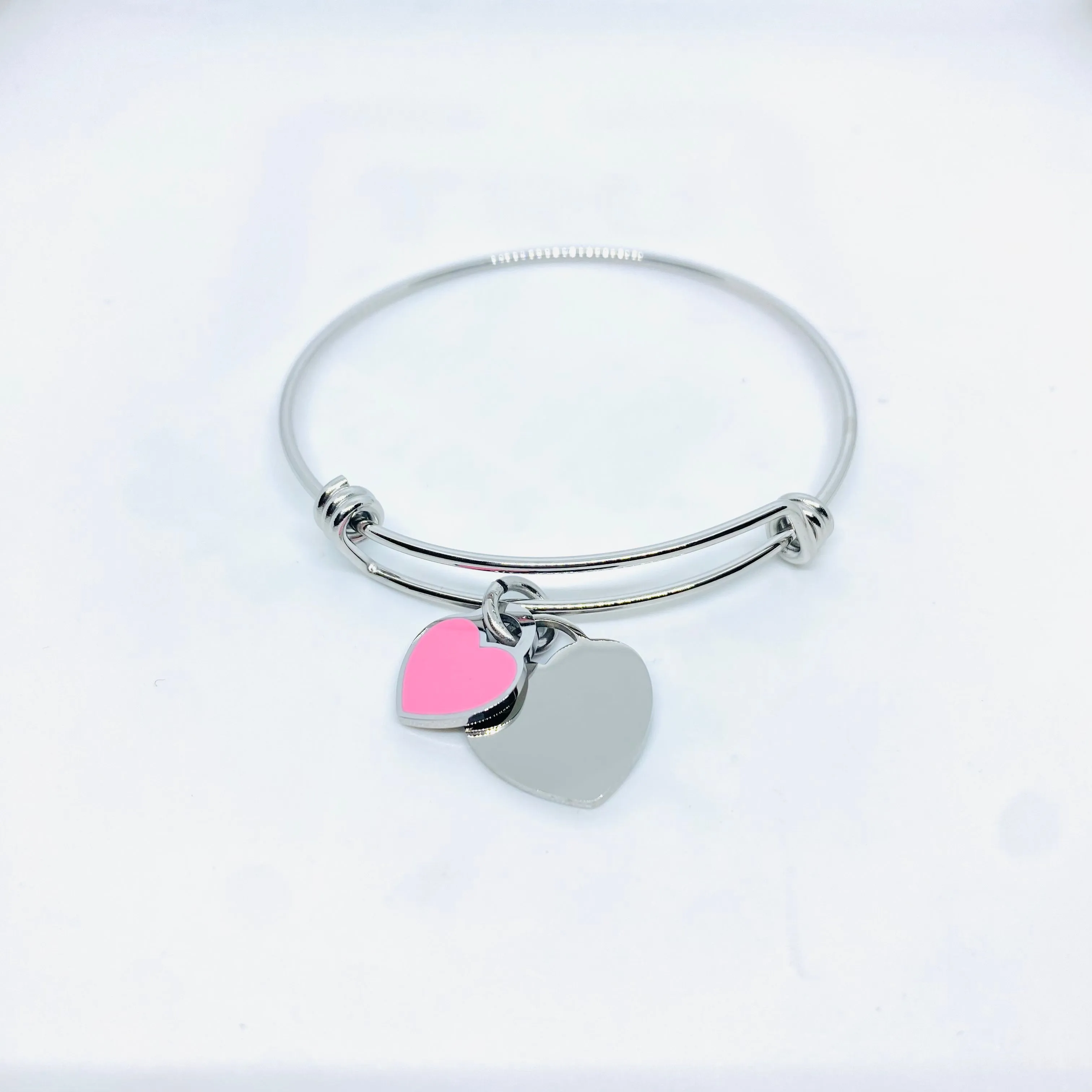 Double heart bracelet (pink)