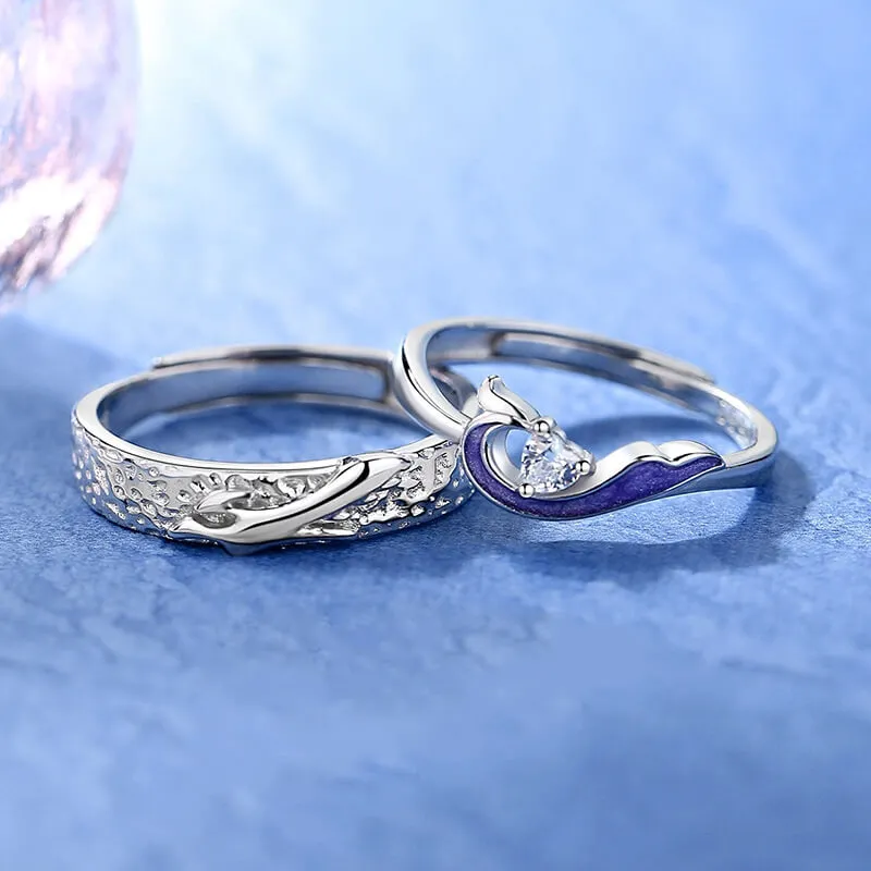 Dragon & Phoenix Dancing Matching Rings