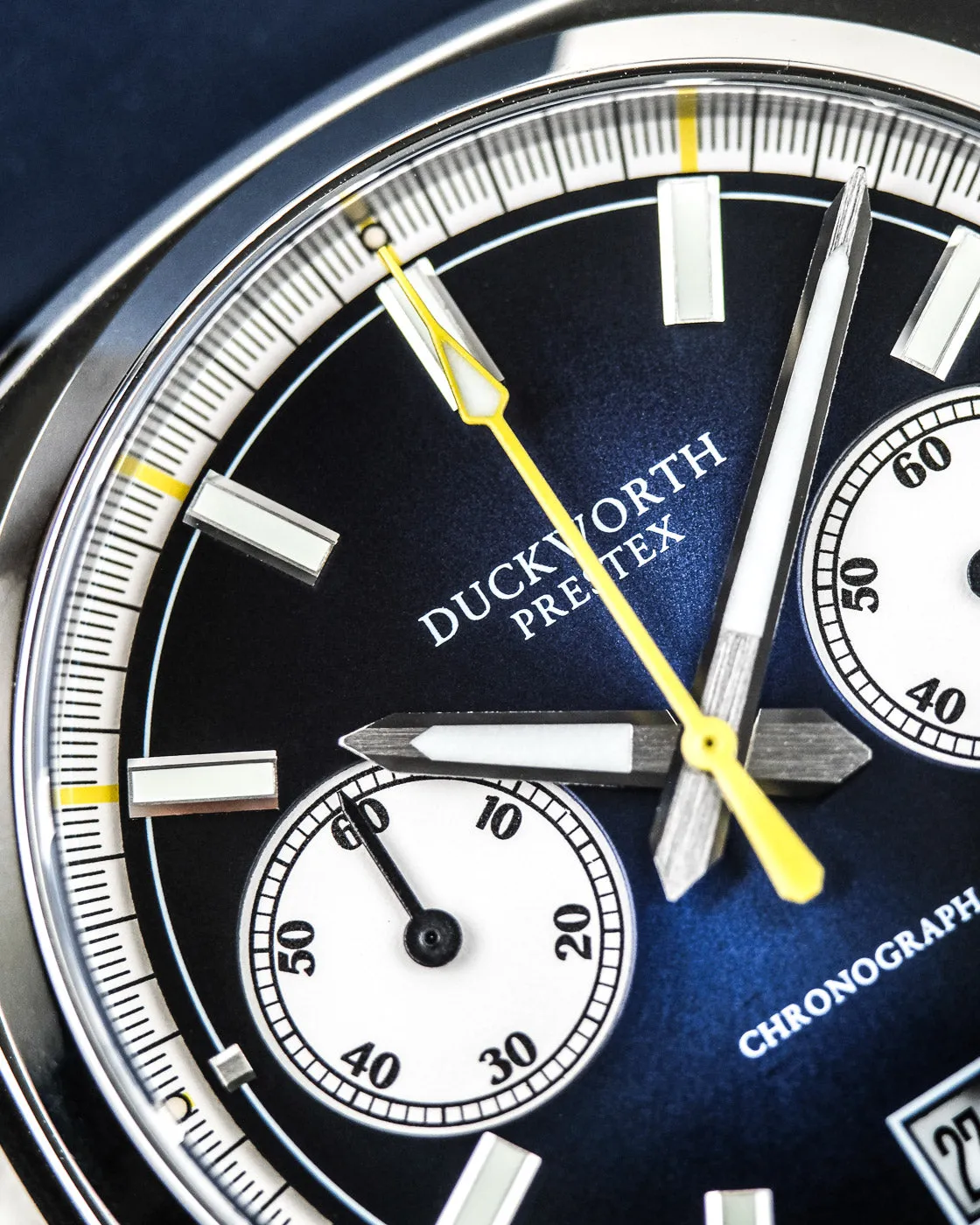 Duckworth Prestex Watch Chronograph 42 Blue Blue Leather
