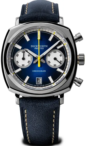 Duckworth Prestex Watch Chronograph 42 Blue Blue Leather