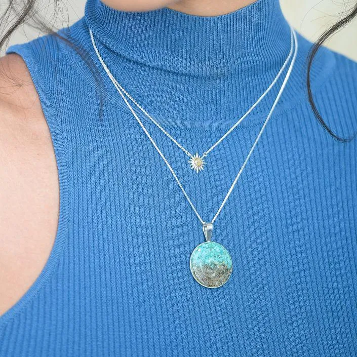 Dune Jewelry Marina Necklace - Turquoise Gradient - 18" Box Chain