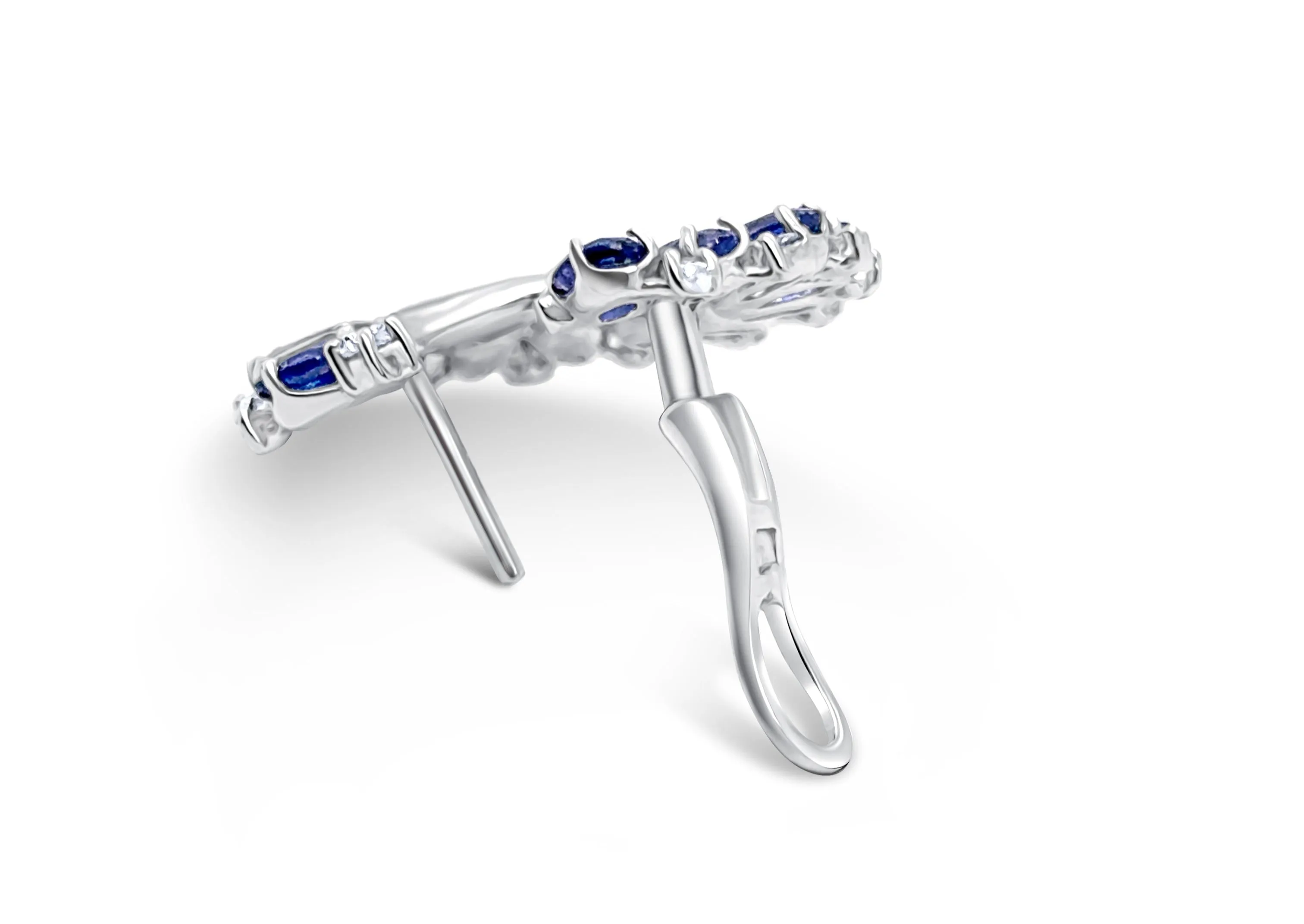 Earrings 18k Gold Look-At-Me Sapphire & Diamonds