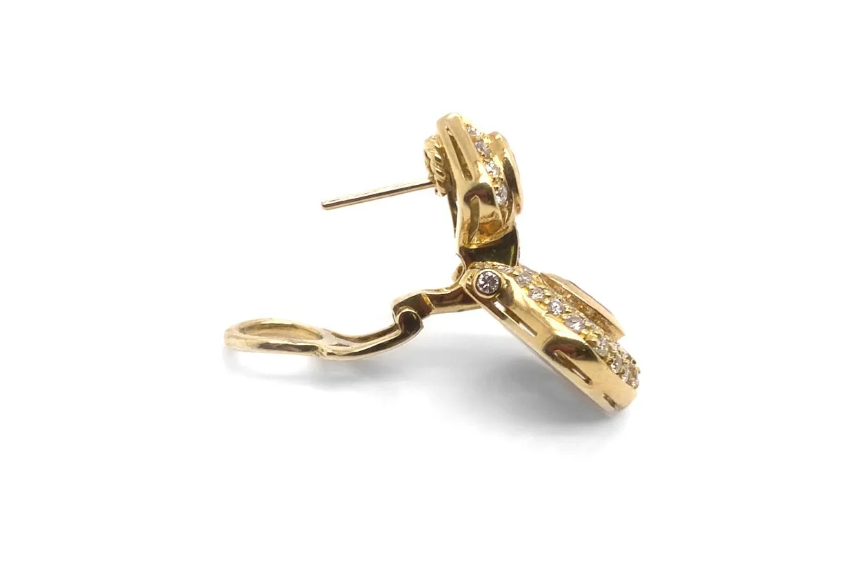 Earrings 18kt Gold Classic Sapphires & Diamonds