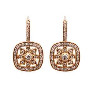 Earrings in 18K Rose Gold Art Deco Style