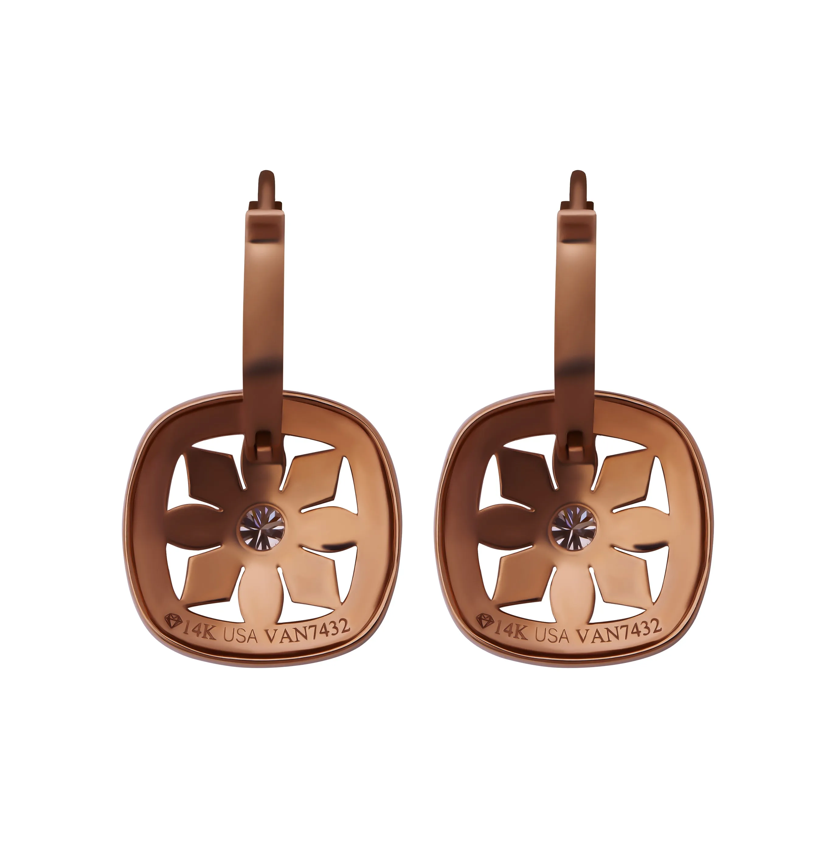 Earrings in 18K Rose Gold Art Deco Style