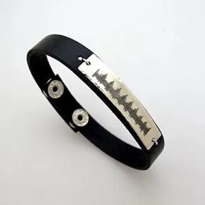 ECG Engraved Bracelet - Gift for doctor - Personalized Cuff