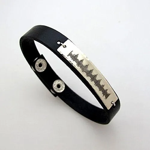 ECG Engraved Bracelet - Gift for doctor - Personalized Cuff
