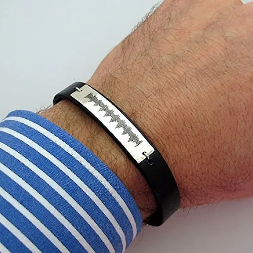 ECG Engraved Bracelet - Gift for doctor - Personalized Cuff