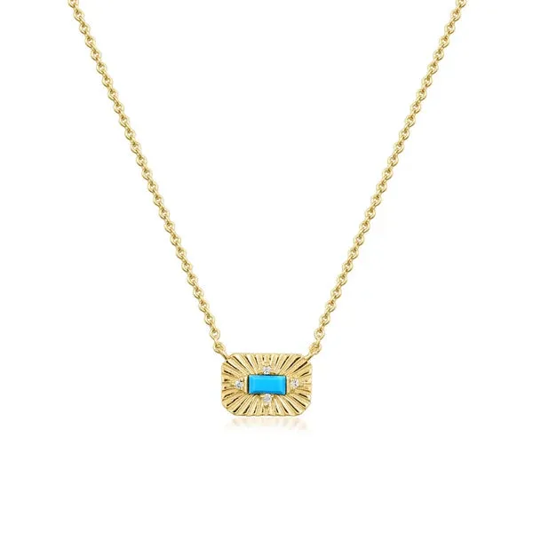 Eklexic Small Starburst Turquoise Stone Necklace