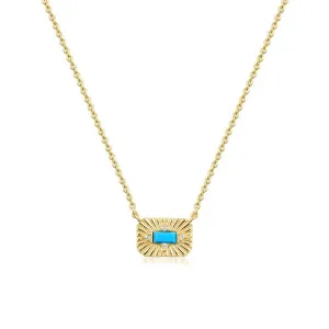 Eklexic Small Starburst Turquoise Stone Necklace
