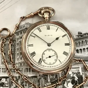 ELGIN POCKET WATCH AND CHAIN