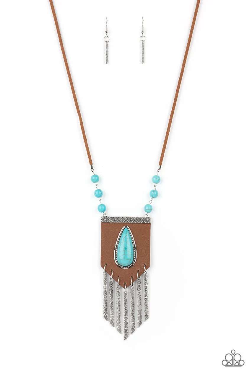 Enchantingly Tribal Blue Paparazzi Necklace