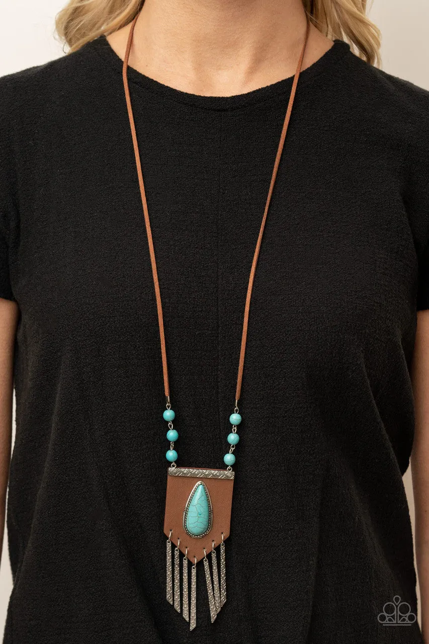 Enchantingly Tribal Blue Paparazzi Necklace