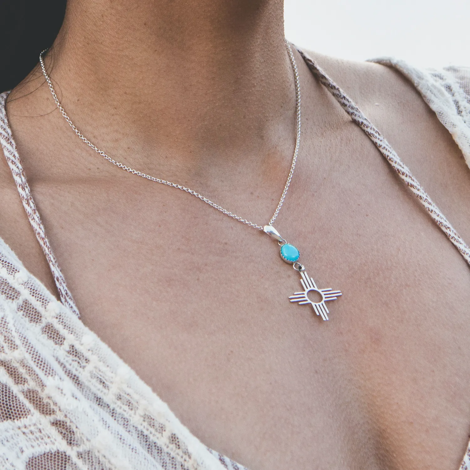 Enchantment: Turquoise Zia Pendant