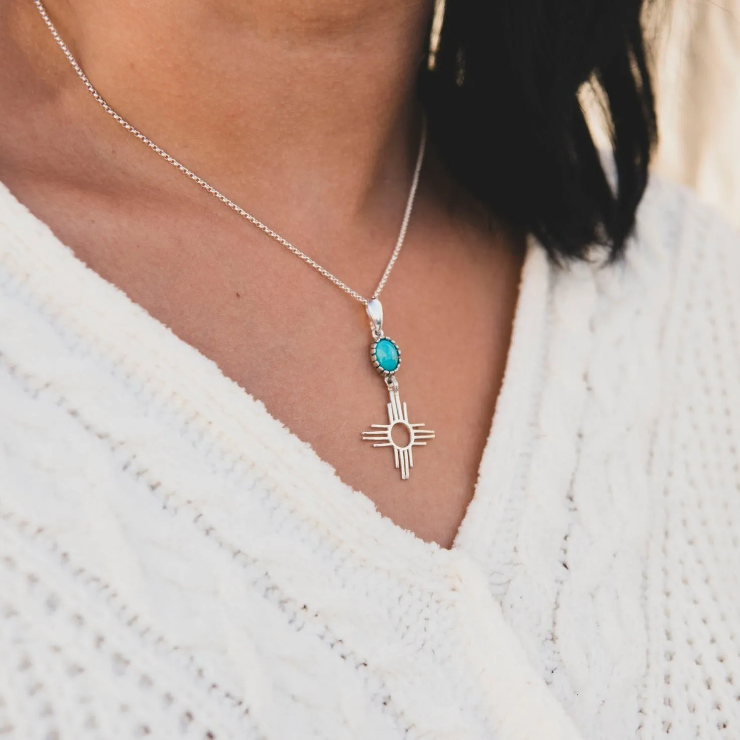Enchantment: Turquoise Zia Pendant