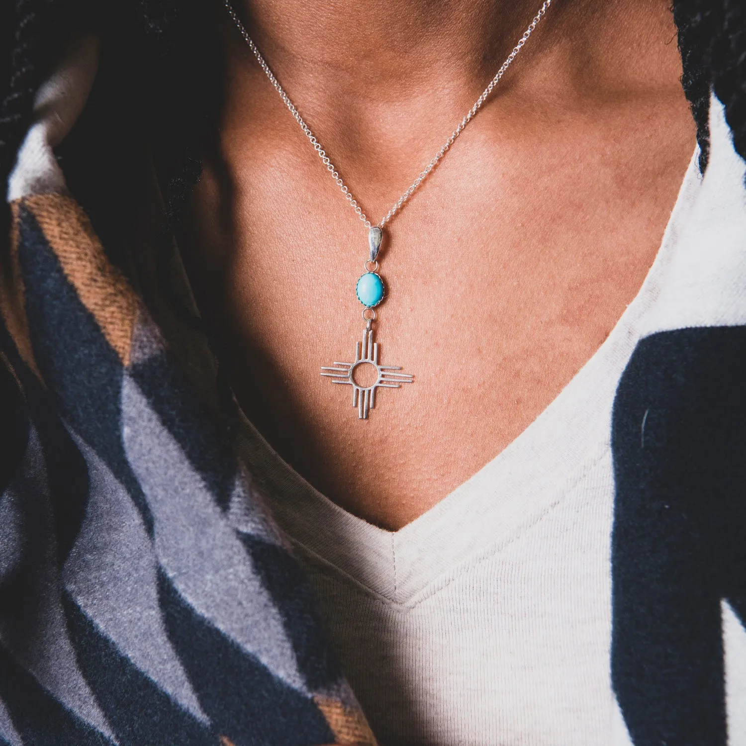 Enchantment: Turquoise Zia Pendant