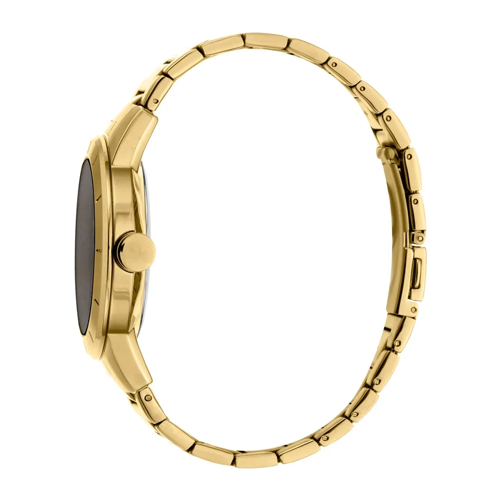 Esprit Men's IP Gold Watch Black Dial & Metal Bracelet