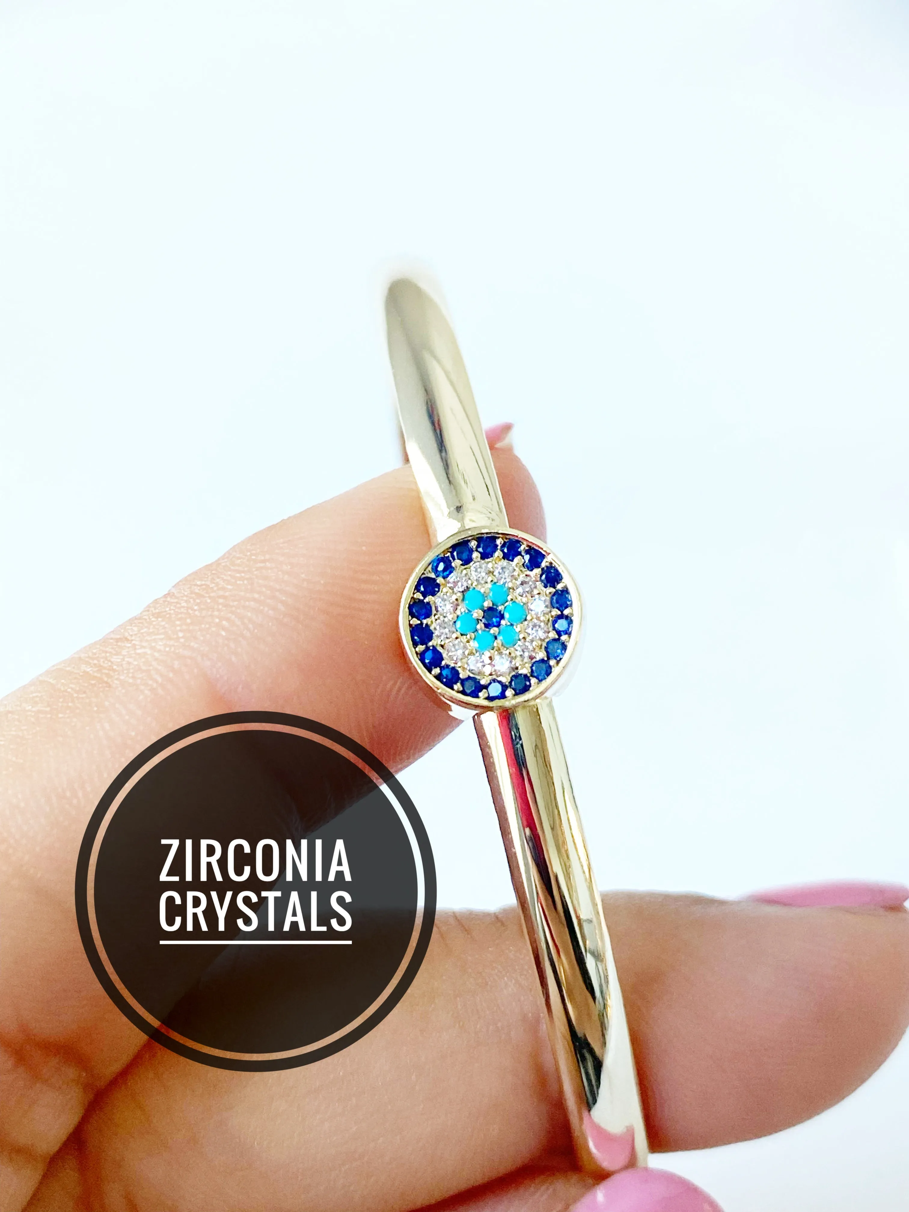 Evil Eye Dainty Bangle Cuff
