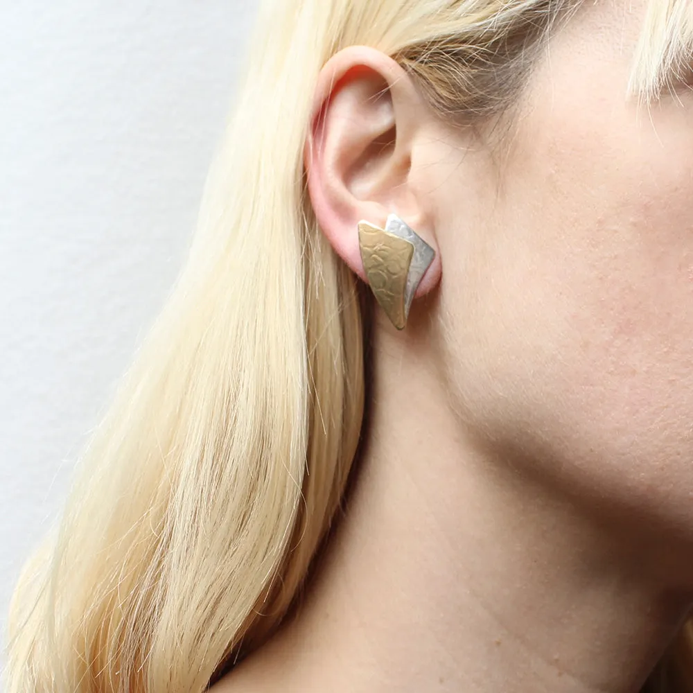 Fanned Swoops Clip or Post Earring