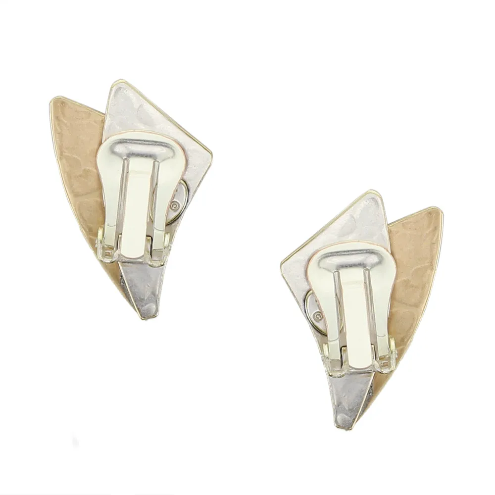 Fanned Swoops Clip or Post Earring