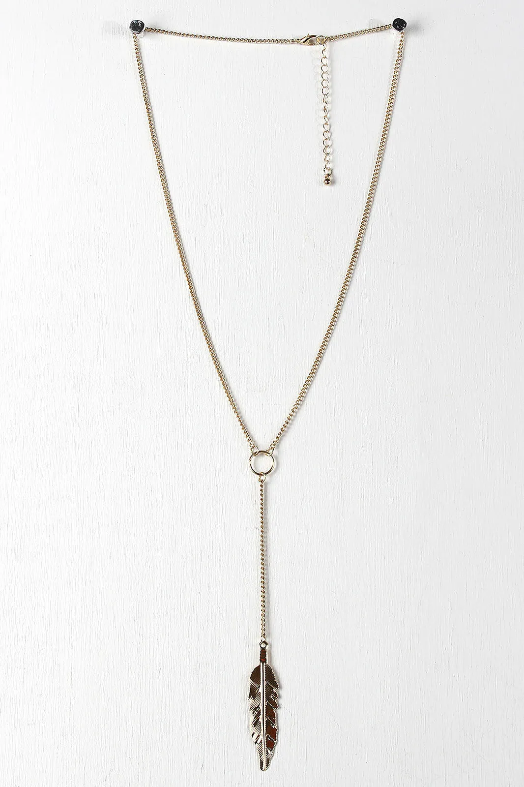 Feather Lariat Necklace