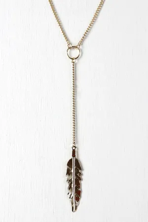 Feather Lariat Necklace