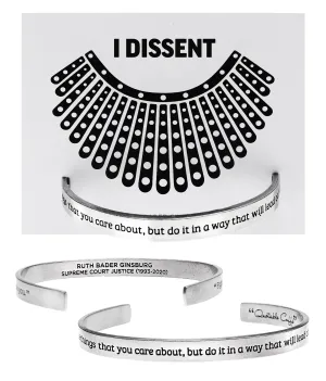 Fight For Things You Care About Quotable Cuff Bracelet - Ruth Bader Ginsburg