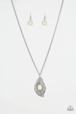 Flight Path White Paparazzi Necklace