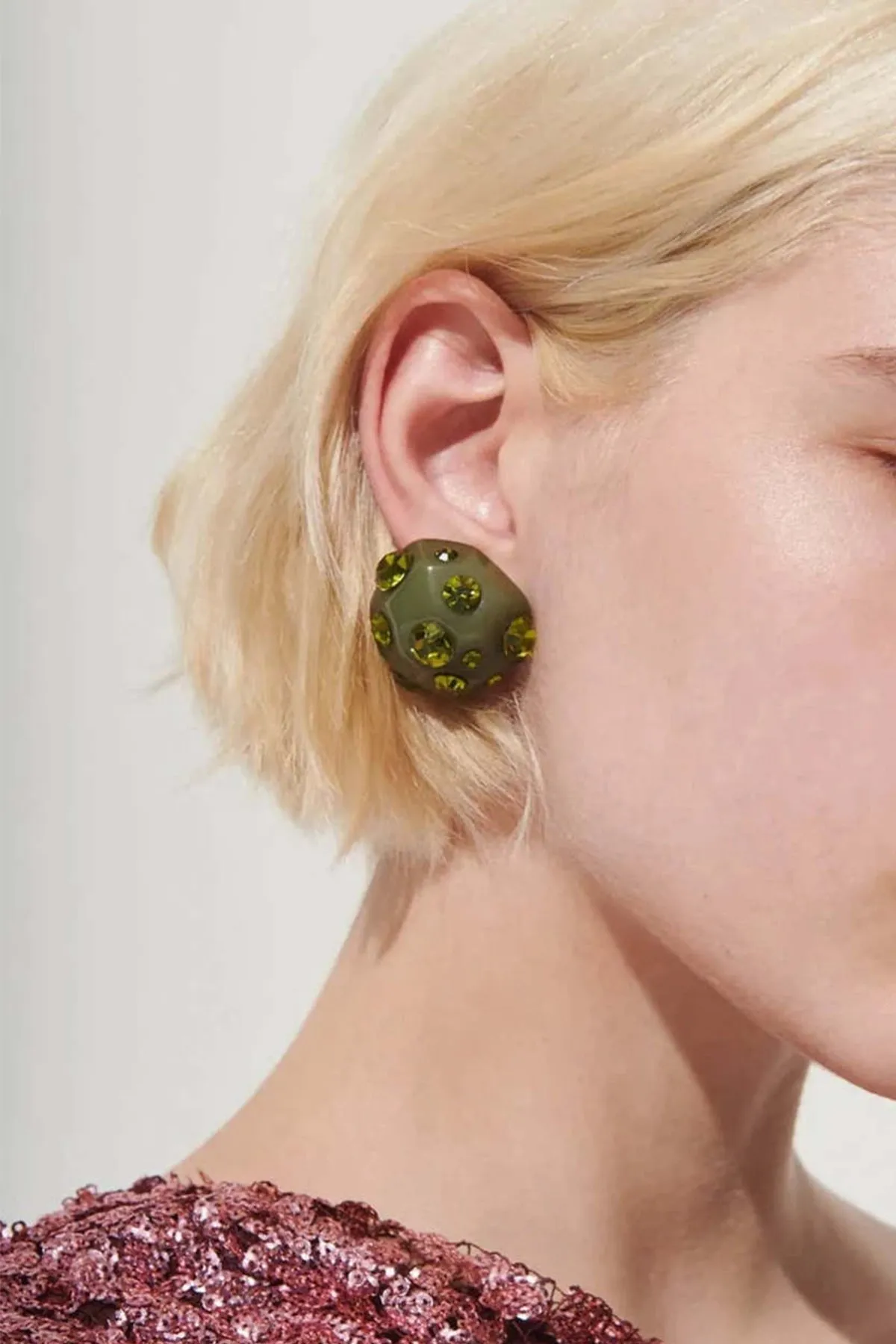 Gallo Clip-On Earrings in Olive