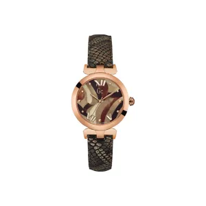 Gc Ladies Ladybelle Collection Watch IP Rose Gold Case With Leather Strap