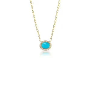 Gemset Necklace in Turquoise and Diamond