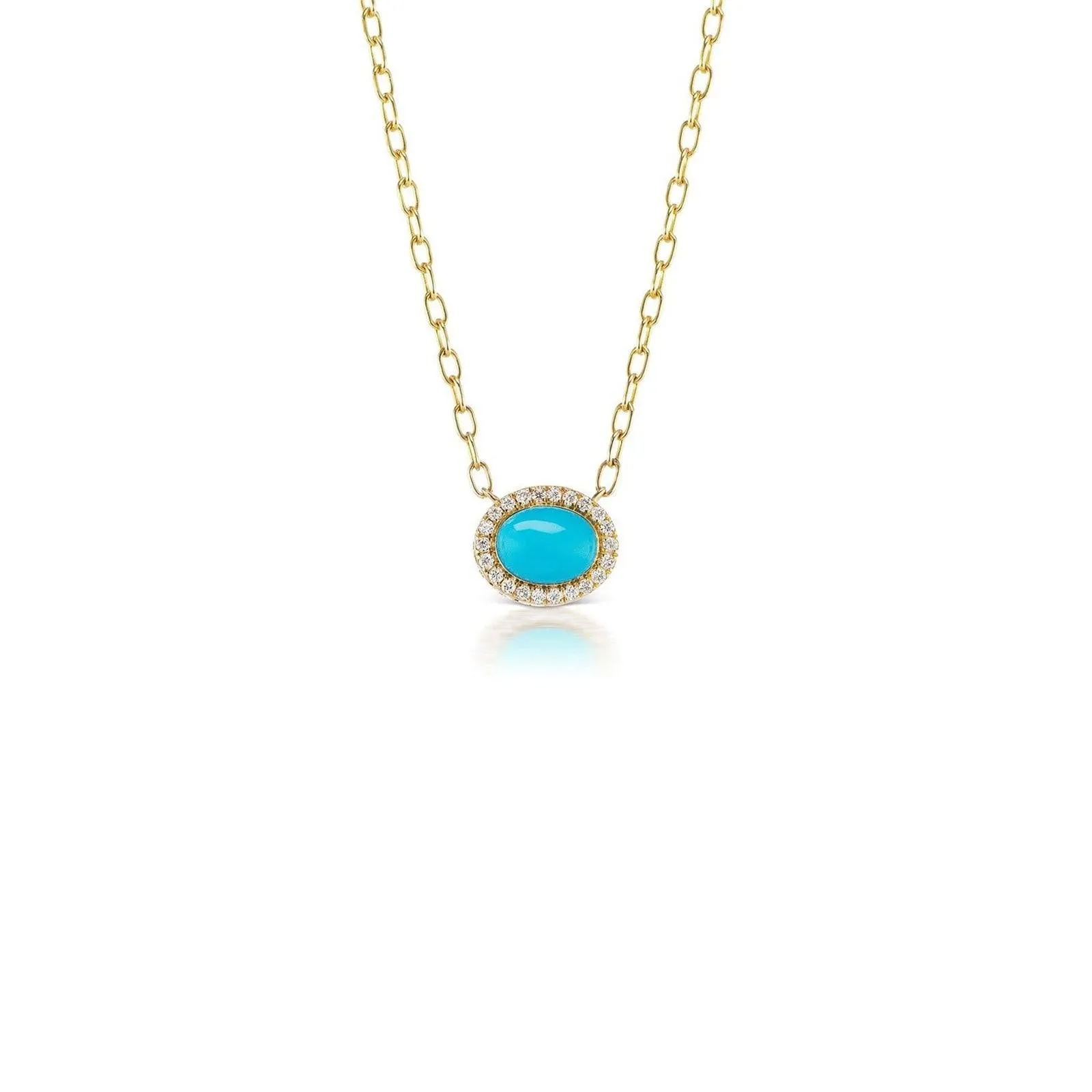 Gemset Necklace in Turquoise and Diamond