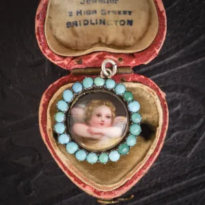 Georgian Turquoise Cherub Locket