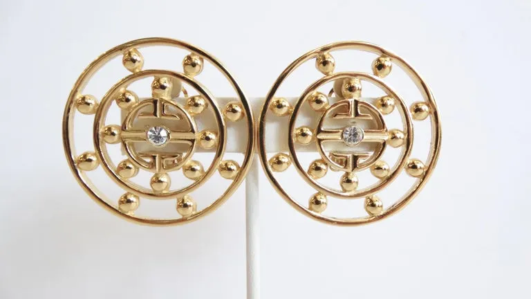 Givenchy Clip On Medallion Earrings