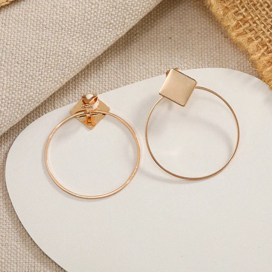 Gold Hoop Clip on Earrings