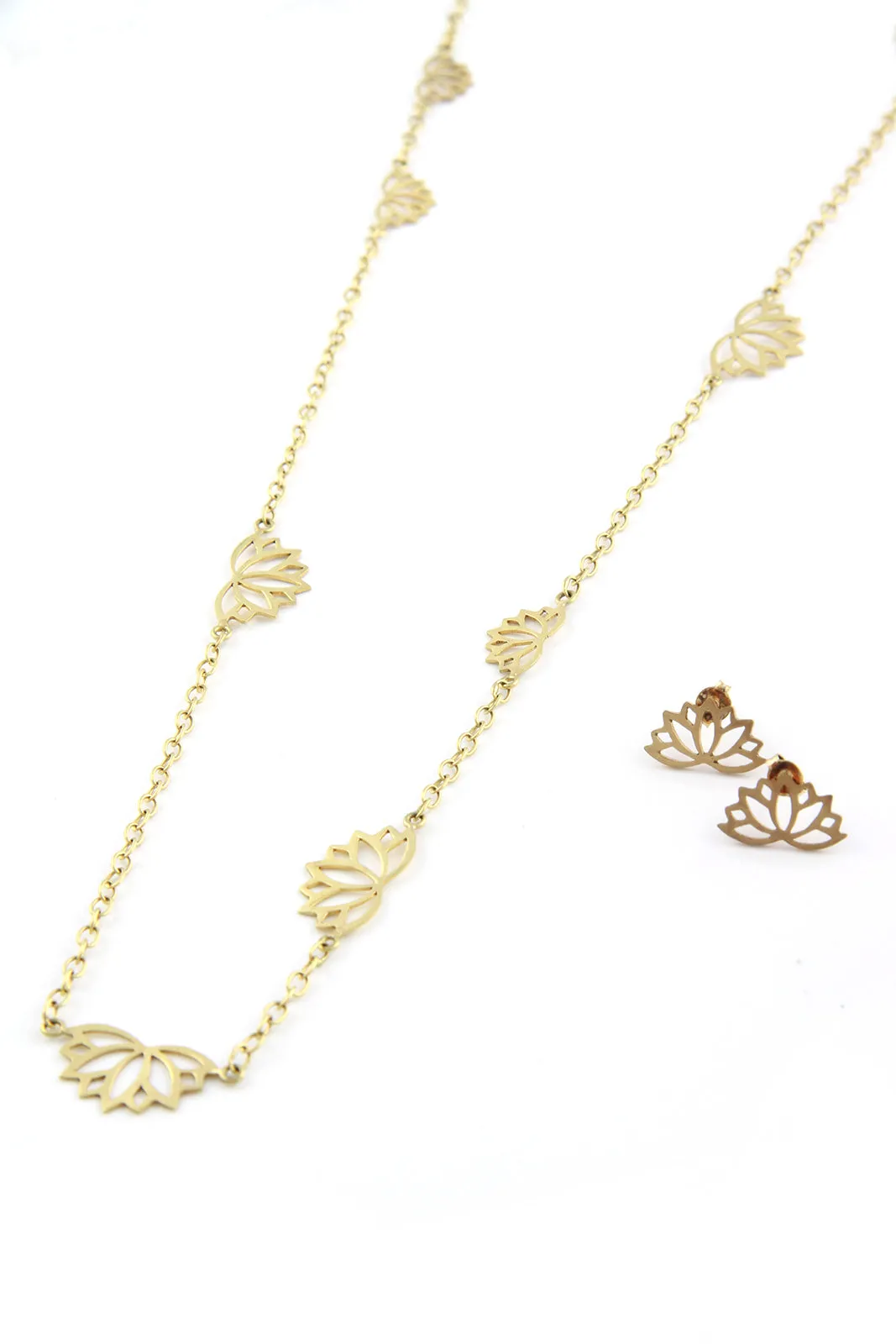 Gold Plated Lotus Flower Necklace